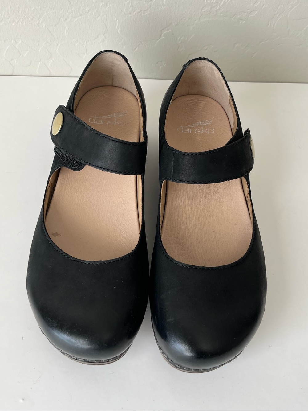 Dansko Beatrice Mary Jane Nubuck Leather Comfort Clogs Shoes Size 37 Black - Picture 2 of 9